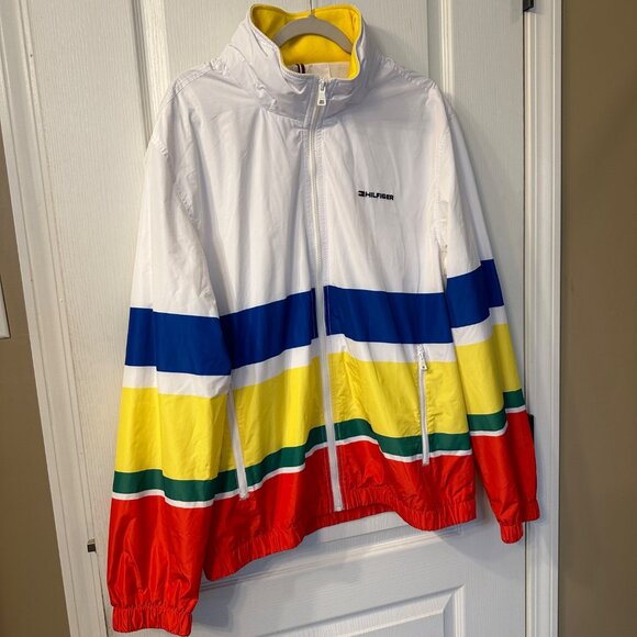 Tommy Hilfiger Archives Nautical Yacht Full Zip Retro Windbreaker Jacket XL Hood - Picture 3 of 12